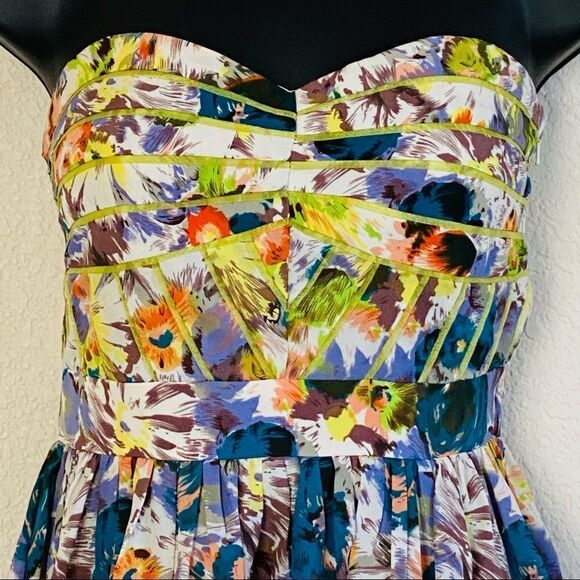 Minuet Floral Fit & Flare Floral Organza Tulle Petticoat Mini Dress Sz S NWT - Picture 4 of 9